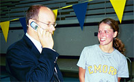 Prince Albert speaking to Emory University senior Molly Chases's mother