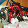 The Passing of the <em>Athletics Baton</em> from President Lamine DIACK to Colonel Malboum KALKABA Hamad